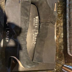 White House black market boots worn once black suede